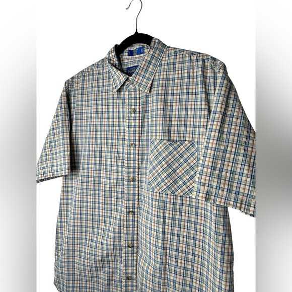Pendleton Men’s Plaid Trent Fitted Short Sleeve Button Up Shirt size Large - Picture 2 of 6